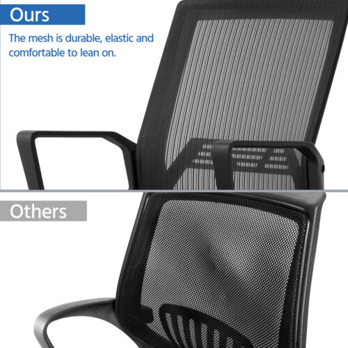 Ergonomic Executive Mesh Chair Swivel Mid-Back Office Chair Computer Desk Black