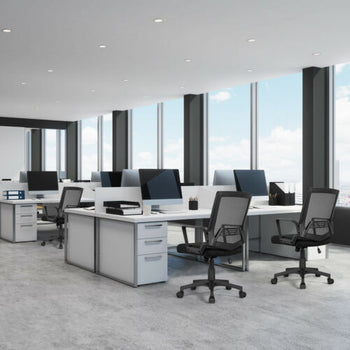 Ergonomic Executive Mesh Chair Swivel Mid-Back Office Chair Computer Desk Black