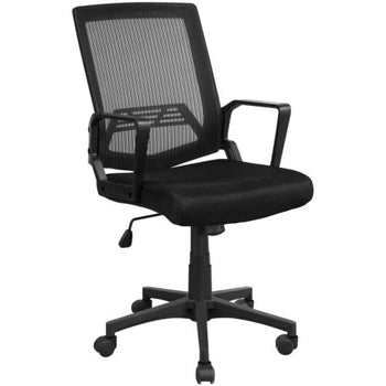 Ergonomic Executive Mesh Chair Swivel Mid-Back Office Chair Computer Desk Black