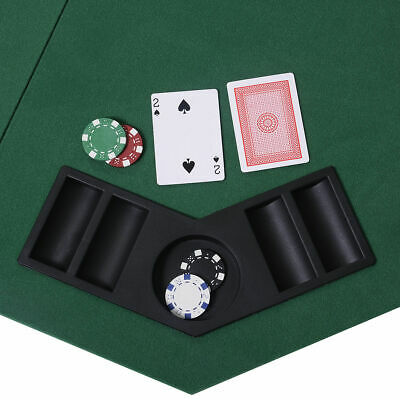 48" Green Octagon 8 Player Four Fold Folding Poker Table Top & Carrying Case