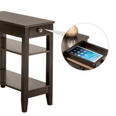 Hot Style Night Stand End Side Bedside Table Organizer Coffee 2 Layer Drawer