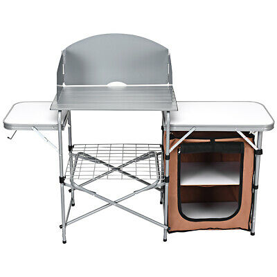 BBQ Picnic Folding Table Camp Portable Camping Cook Grilling Station Practical