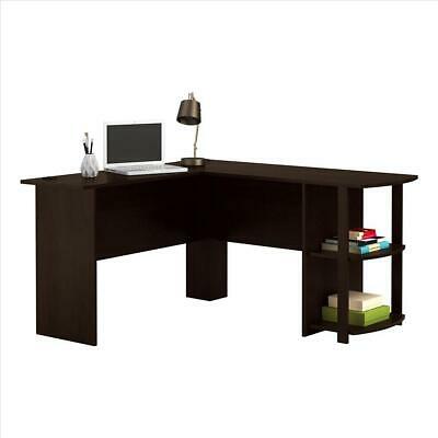 L-Shapped Desk Corner Computer Desk with BookShelf PC Laptop Workstation Table