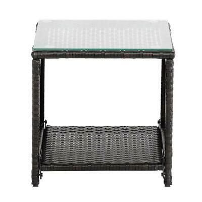 3Pcs Patio Furniture Rattan Sofa Set Garden Yard /w  Cushions Wicker Table Chair