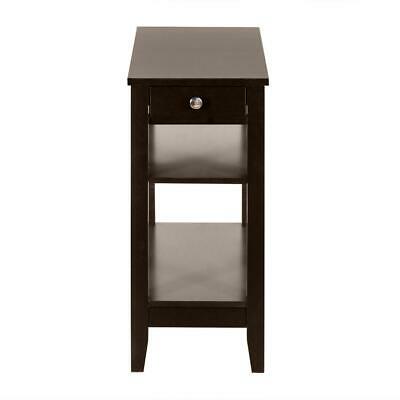 Hot Style Night Stand End Side Bedside Table Organizer Coffee 2 Layer Drawer