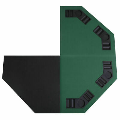 48" Green Octagon 8 Player Four Fold Folding Poker Table Top & Carrying Case