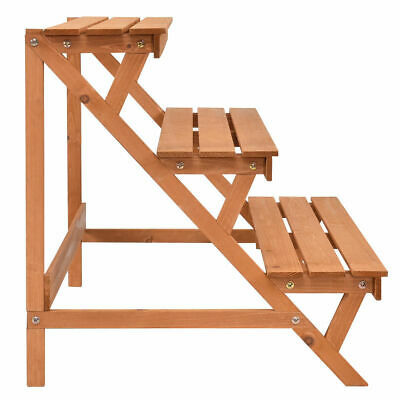 3 Tier Wood Plant Stand Flower Pot Display Rack Stand Holder Shelf Step Ladder