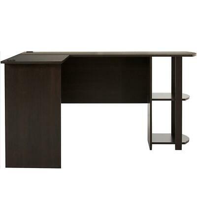 L-Shapped Desk Corner Computer Desk with BookShelf PC Laptop Workstation Table