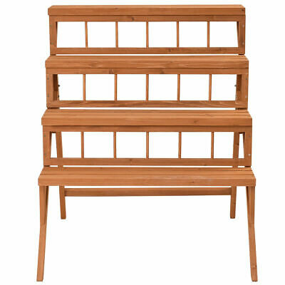 4 Tier Wood Plant Stand Flower Pot Holder Display Shelves Rack Stand Ladder Step