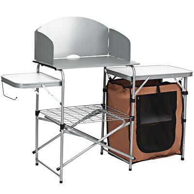 BBQ Picnic Folding Table Camp Portable Camping Cook Grilling Station Practical