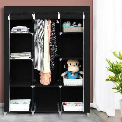 New 4 Tier Portable Closet Holder Clothes Wardrobe Large Storage Space Rack