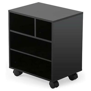 Black Mobile Laptop Printer Stand Rolling Computer Stand Portable Office Table