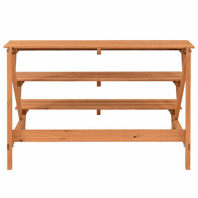3 Tier Wood Plant Stand Flower Pot Display Rack Stand Holder Shelf Step Ladder