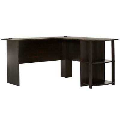 L-Shapped Desk Corner Computer Desk with BookShelf PC Laptop Workstation Table