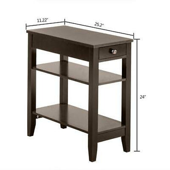 Hot Style Night Stand End Side Bedside Table Organizer Coffee 2 Layer Drawer