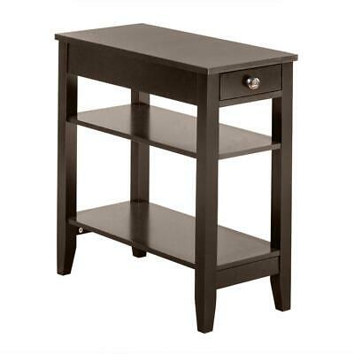 Hot Style Night Stand End Side Bedside Table Organizer Coffee 2 Layer Drawer