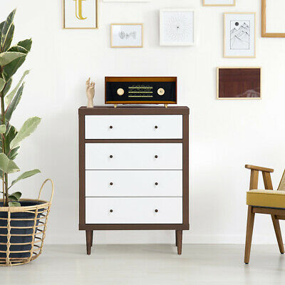 4 Drawer Dresser Wood Chest of Drawers Storage Freestanding Cabinet Indoor