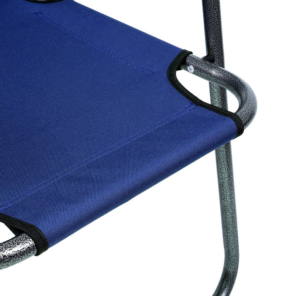 2 Blue Outdoor Patio Folding Beach Chair Camping Chair Arm Lightweight Portable