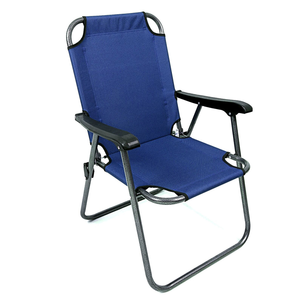 2 Blue Outdoor Patio Folding Beach Chair Camping Chair Arm Lightweight Portable