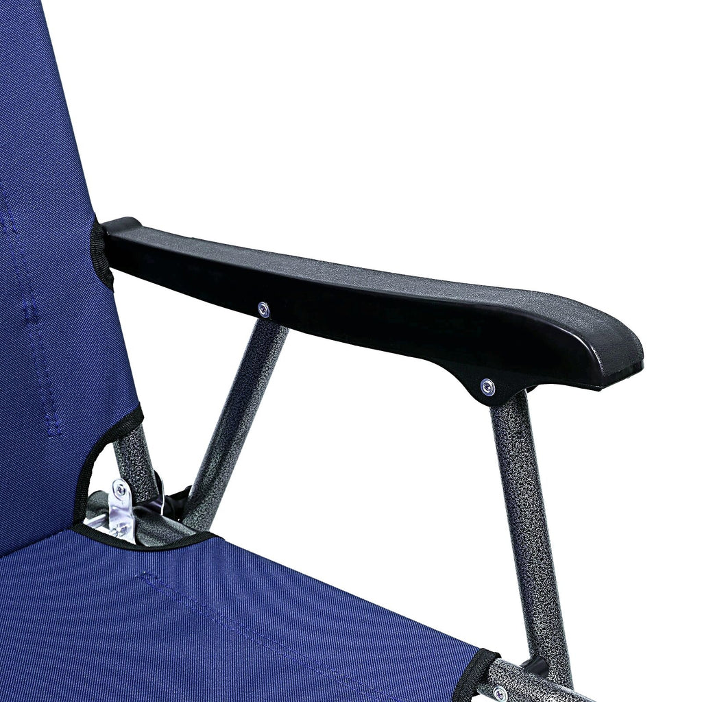 2 Blue Outdoor Patio Folding Beach Chair Camping Chair Arm Lightweight Portable