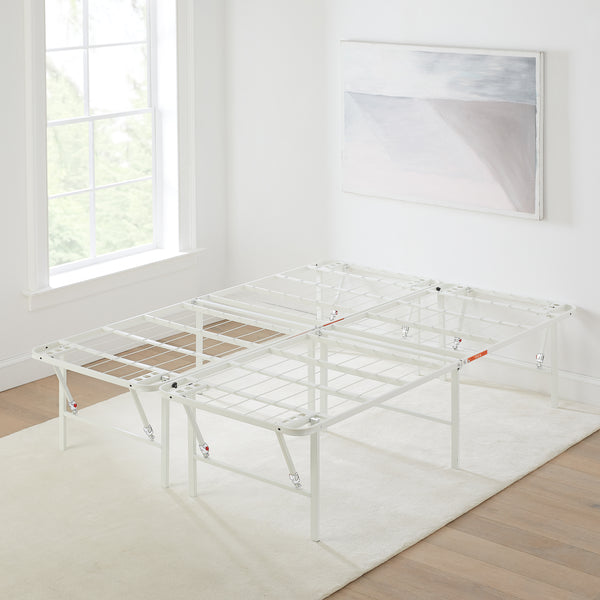 Foldable Steel Bed Frame, Powder-coated Steel,14" High Profile