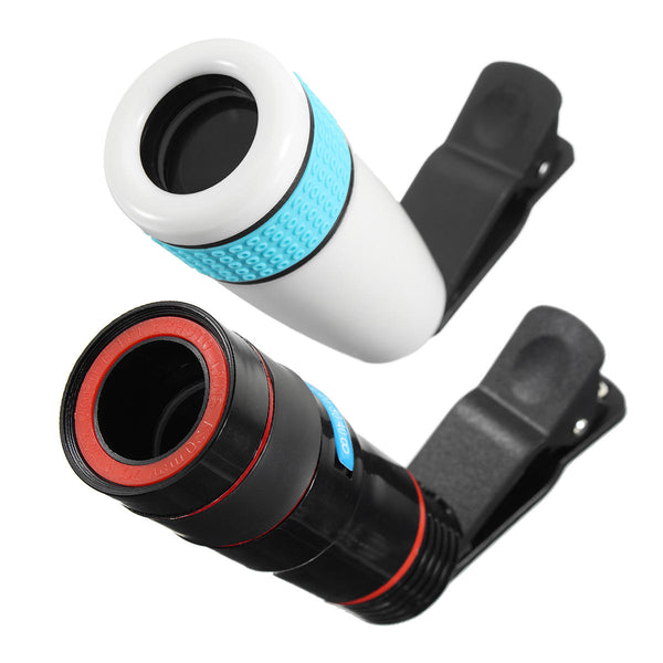 Universal 8X-12X Zoom Telescope Clip-on Camera Lens for Smartphone Tablets