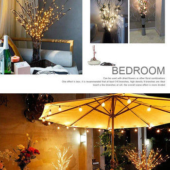 29 Inch 20LED Willow Branch Lamp Floral Lights Tree Party Garden Christmas Decorations Lights